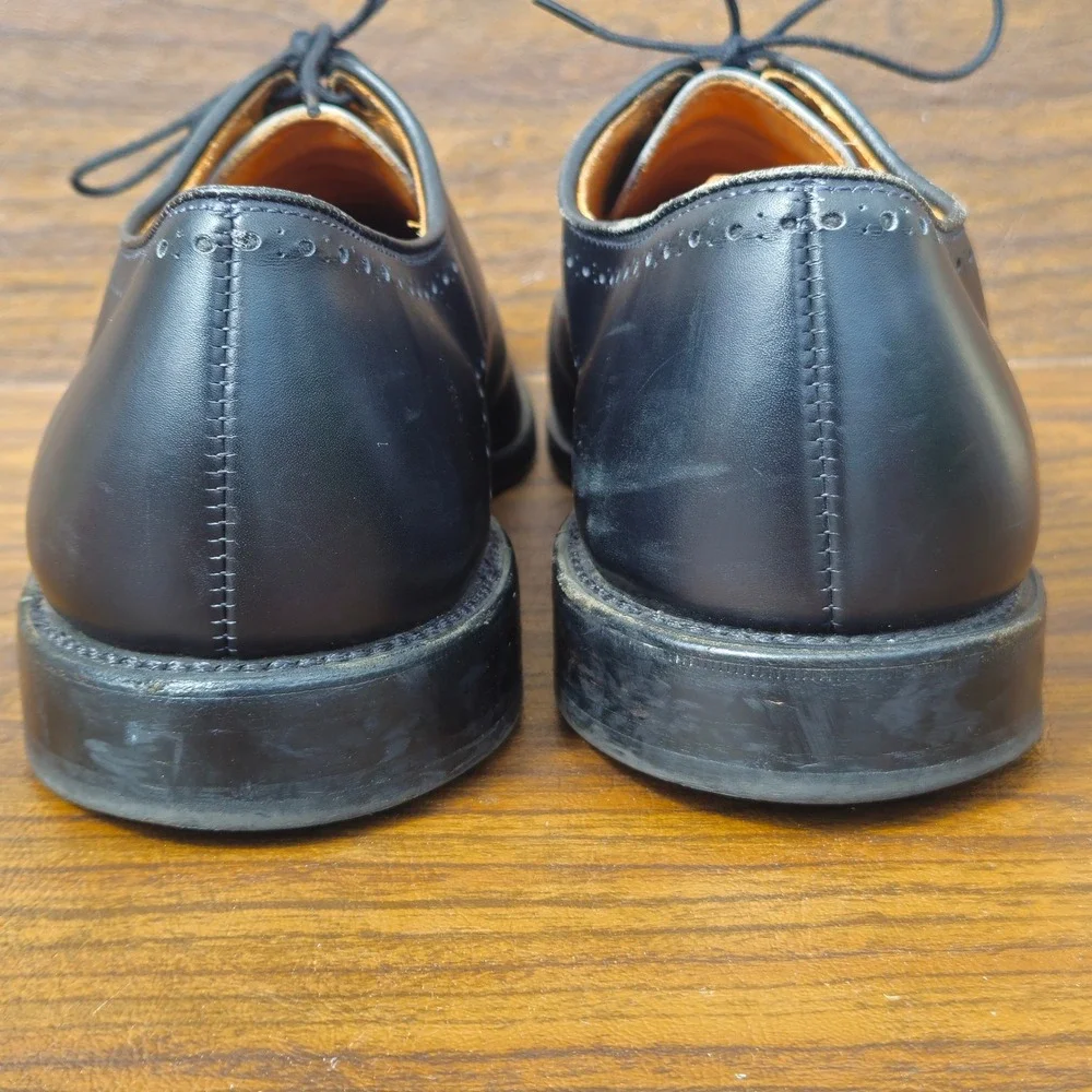 ALLEN EDMONDS Fairfax Mens 11.5 D Black Leather Medallion Wholecut Oxford Shoes